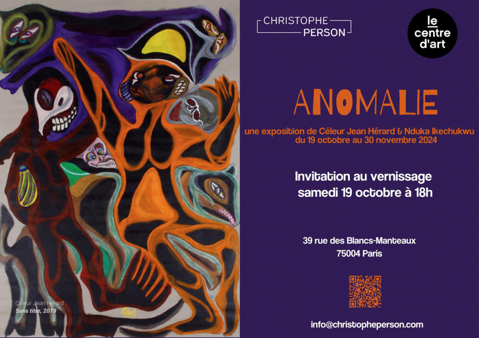 Anomalie : les œuvres de Céleur Jean Hérard seront exposées à la galerie Christophe Person à Paris